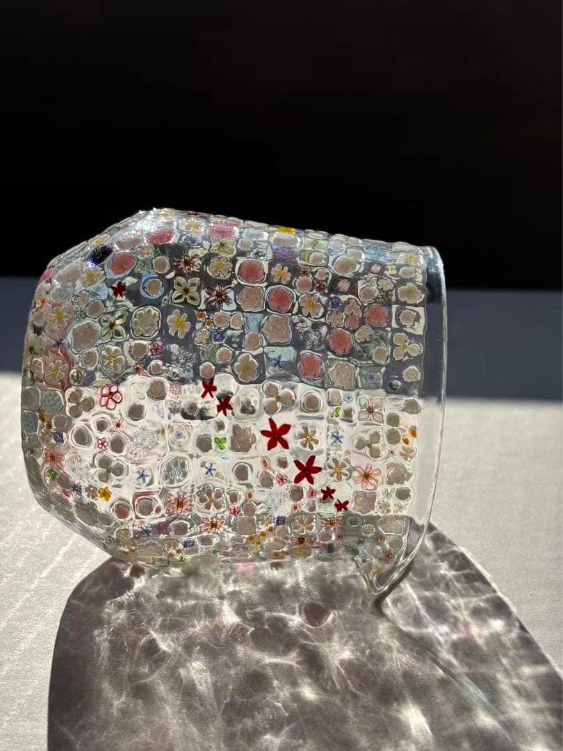 江波冨士子さん グラス 「花の庭」2個セット 新品