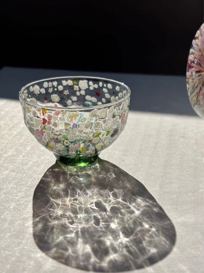 江波冨士子さん グラス 「花の庭」2個セット 新品