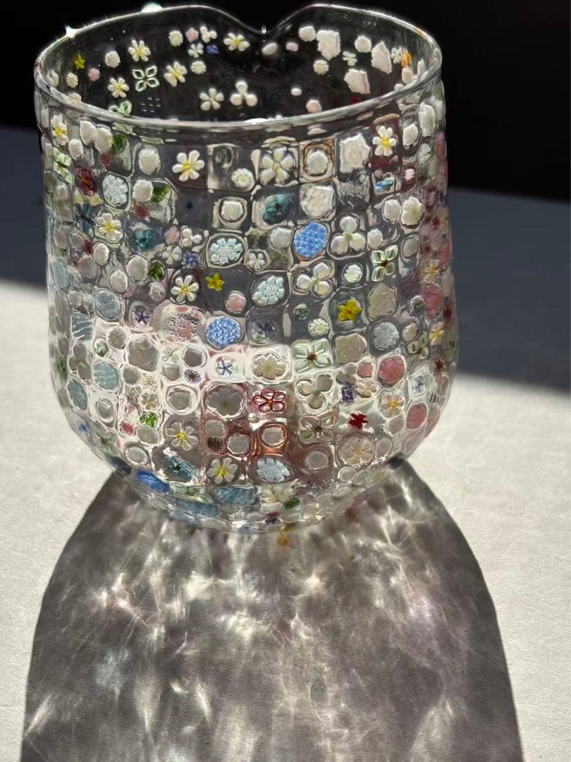江波冨士子さん グラス 「花の庭」2個セット 新品
