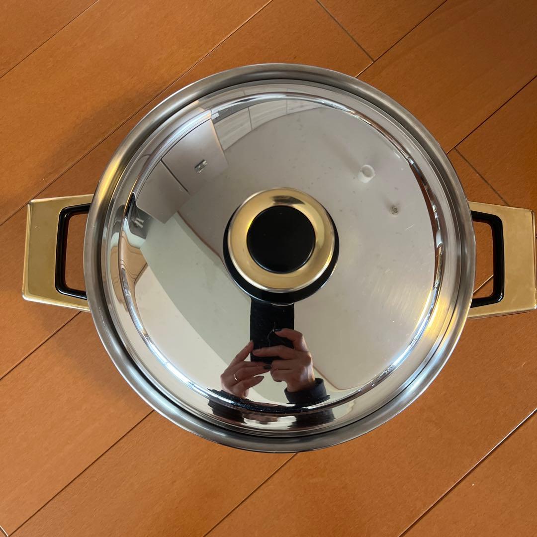 RainbowCooker ステンレス両手鍋 中型 25cm蓋付き