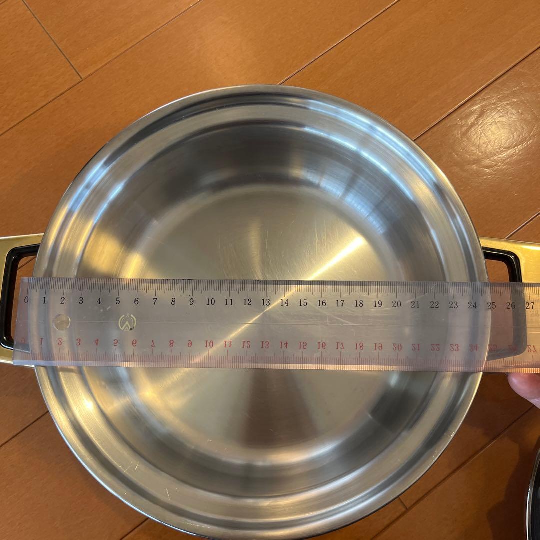 RainbowCooker ステンレス両手鍋 中型 25cm蓋付き