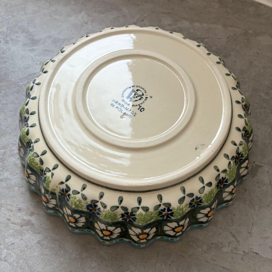 ★新品★ ポーリッシュポタリー 22cmスフレ皿 大皿 Wiza社