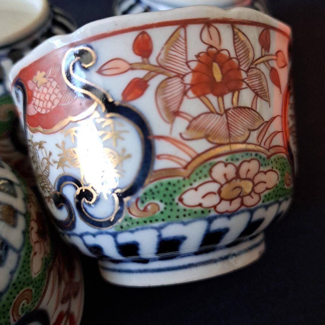 「スマートな向付(むこうずけ)その② 直径7.5cm」古伊万里 3客セット 骨董