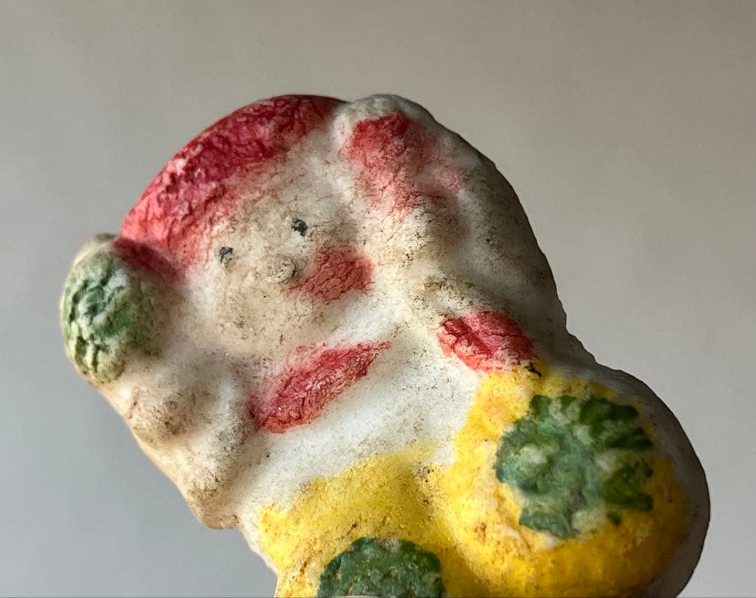 【ゆ、ゆるい、、小さい大黒天 豆陶人形 約3㎝ 明治〜大正頃】郷土玩具仏像お守り