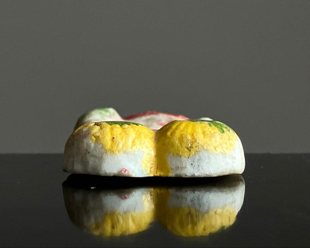 【ゆ、ゆるい、、小さい大黒天 豆陶人形 約3㎝ 明治〜大正頃】郷土玩具仏像お守り