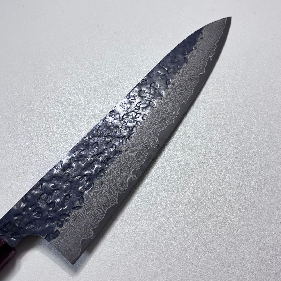 黒打ちダマスカス和牛刀八角柄 和包丁　シェフナイフ 210mm 牛刀︹