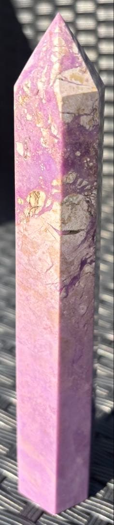 【天然石】タワー　アメリカレピドナイト　パープルマイカ②