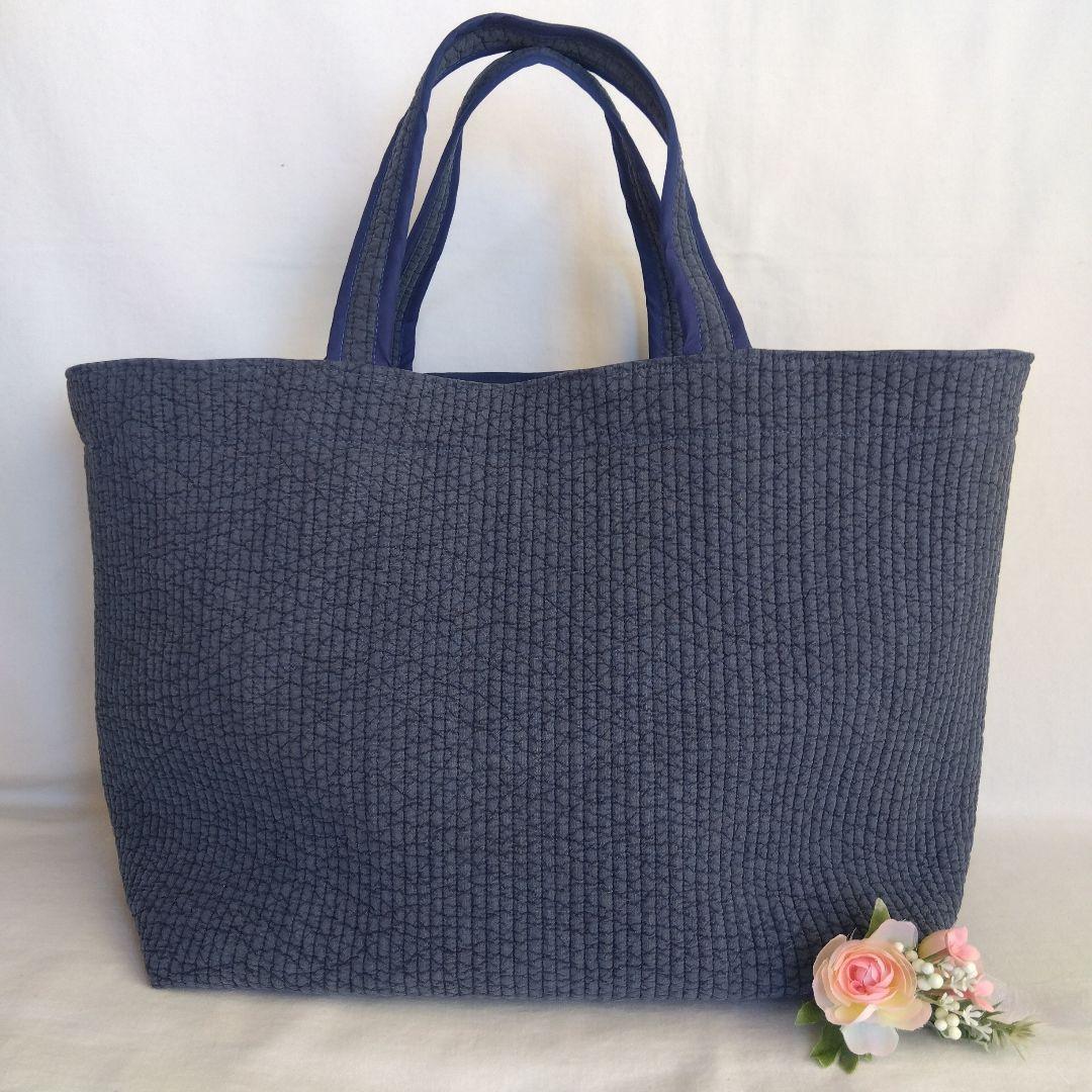 ☆トートバッグL☆ ネイビー ヌビバッグ リスタート