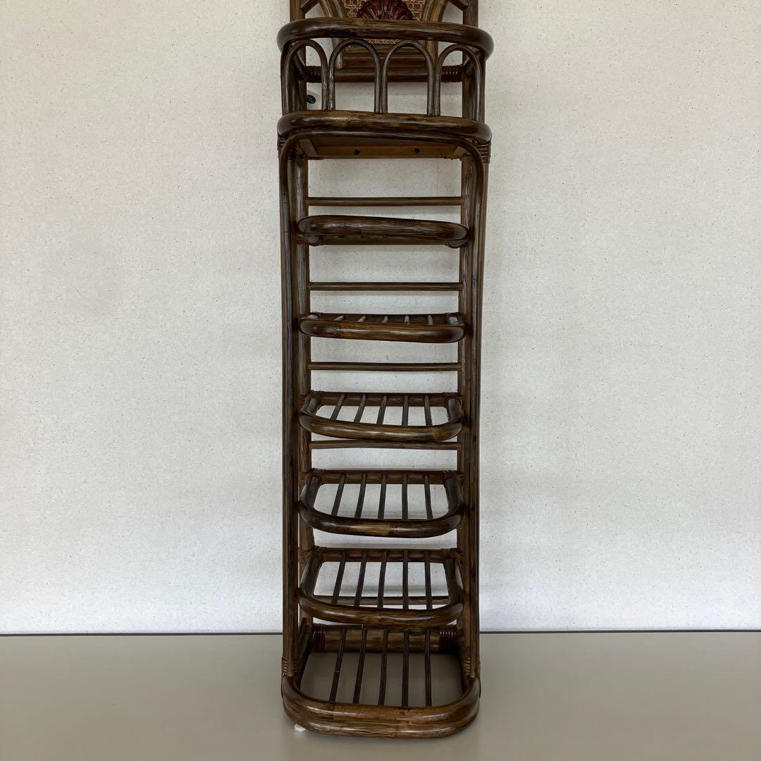 ラタン　籐　スリッパラック　シューズラック　未使用品