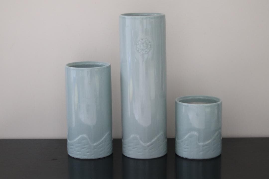 嵯峨御流　御所好　三和の筒　花器3点セット　未使用