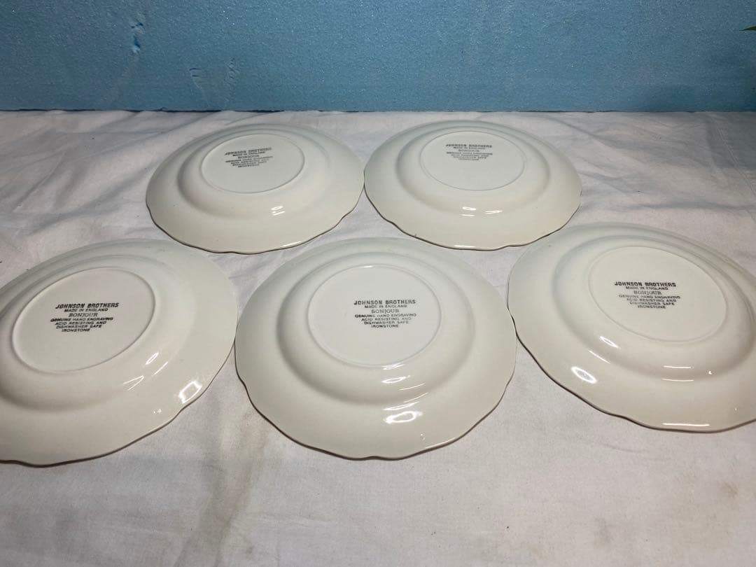 英国製ヴィンテージ　ジョンソンブラザーズ　お花柄プレート 5枚セット