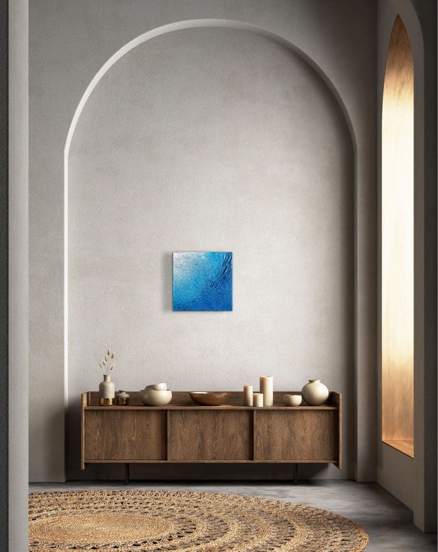 現代アート　30×30㎝　海　モダン　絵画　抽象画　アートパネル　インテリア