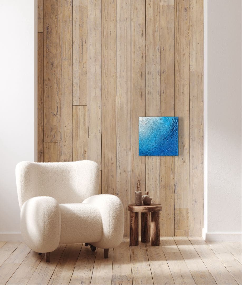 現代アート　30×30㎝　海　モダン　絵画　抽象画　アートパネル　インテリア