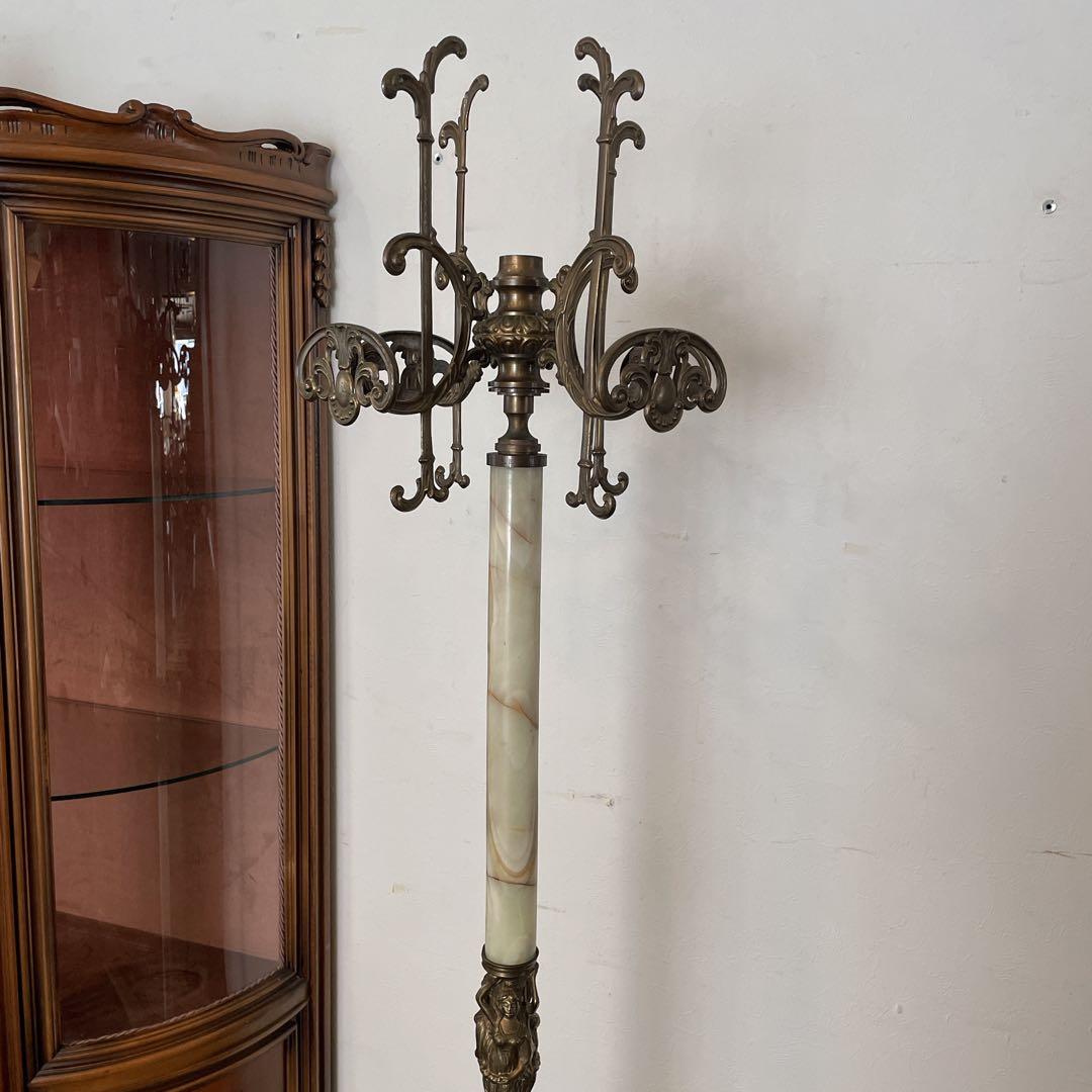 r141 イタリア製 真鍮コートハンガースタンド オニキス ポールハンガー