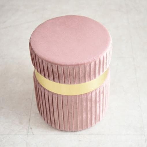 円柱型スツール ピンク小