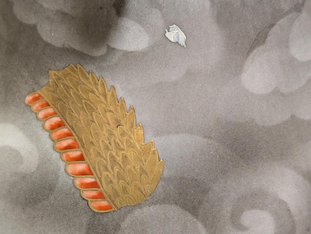 古美術　アンティーク　盤口瓶　双耳広口瓶　穿雲龍紋様　明治　九谷　谷口製