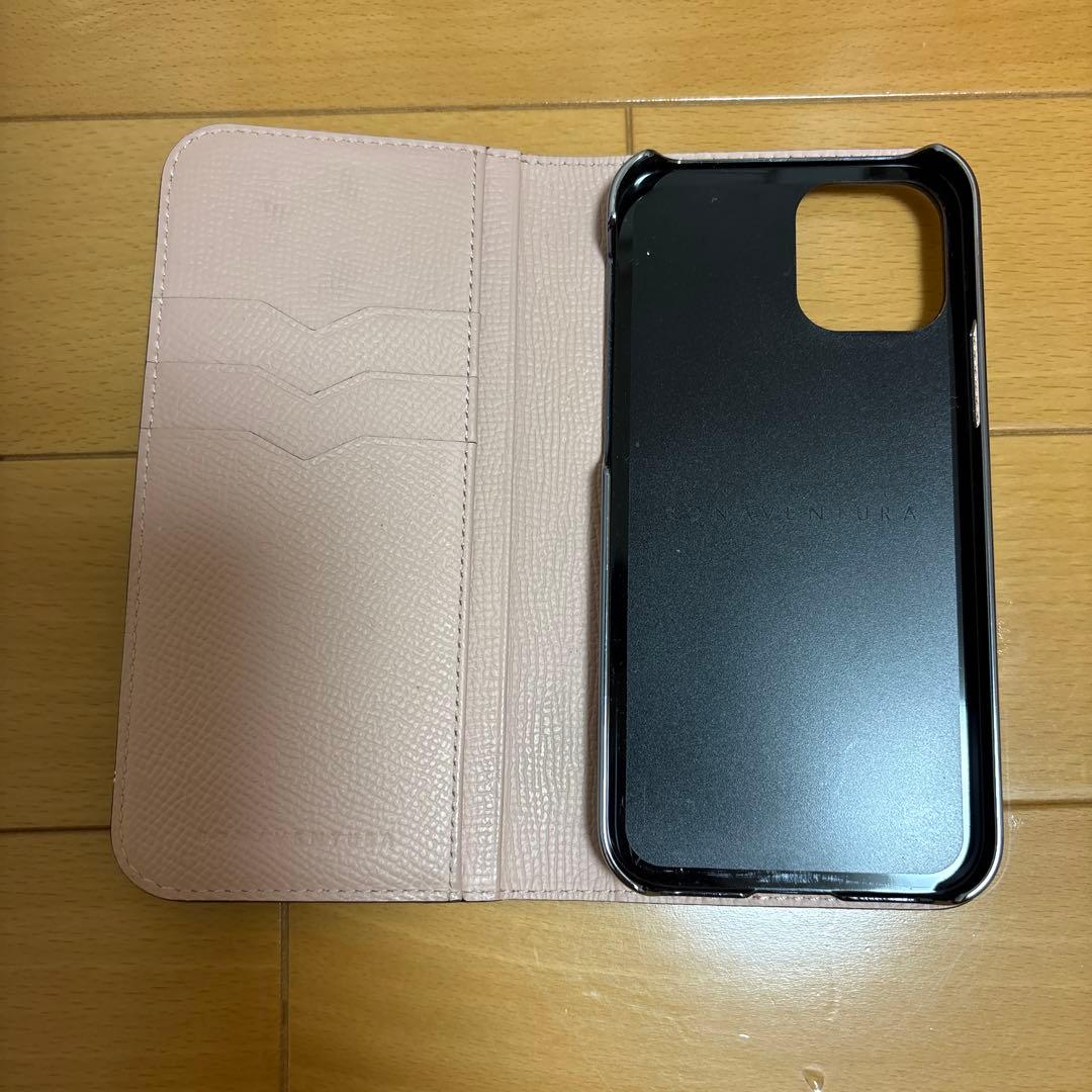 BONAVENTURA 手帳型iPhone12/12PROケース ベージュピンク