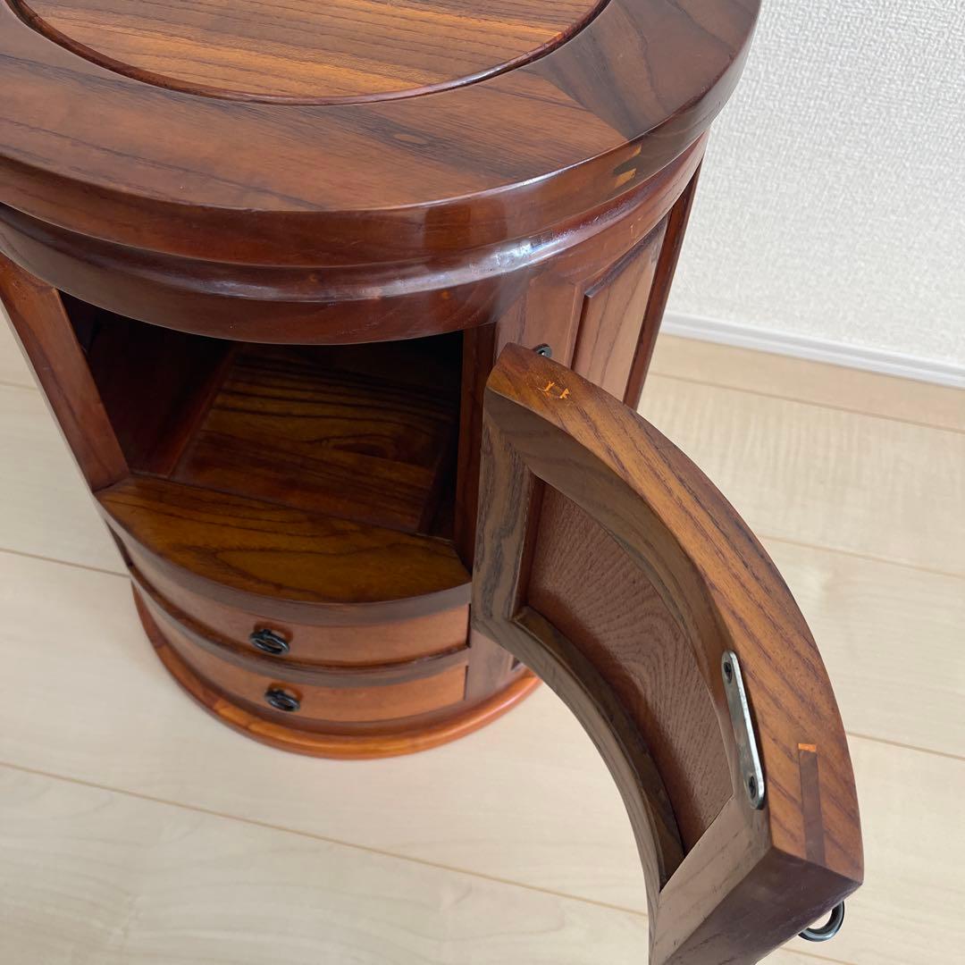 李朝家具 収納付き丸型スツール インテリア アンティーク　家具　レトロ　木製