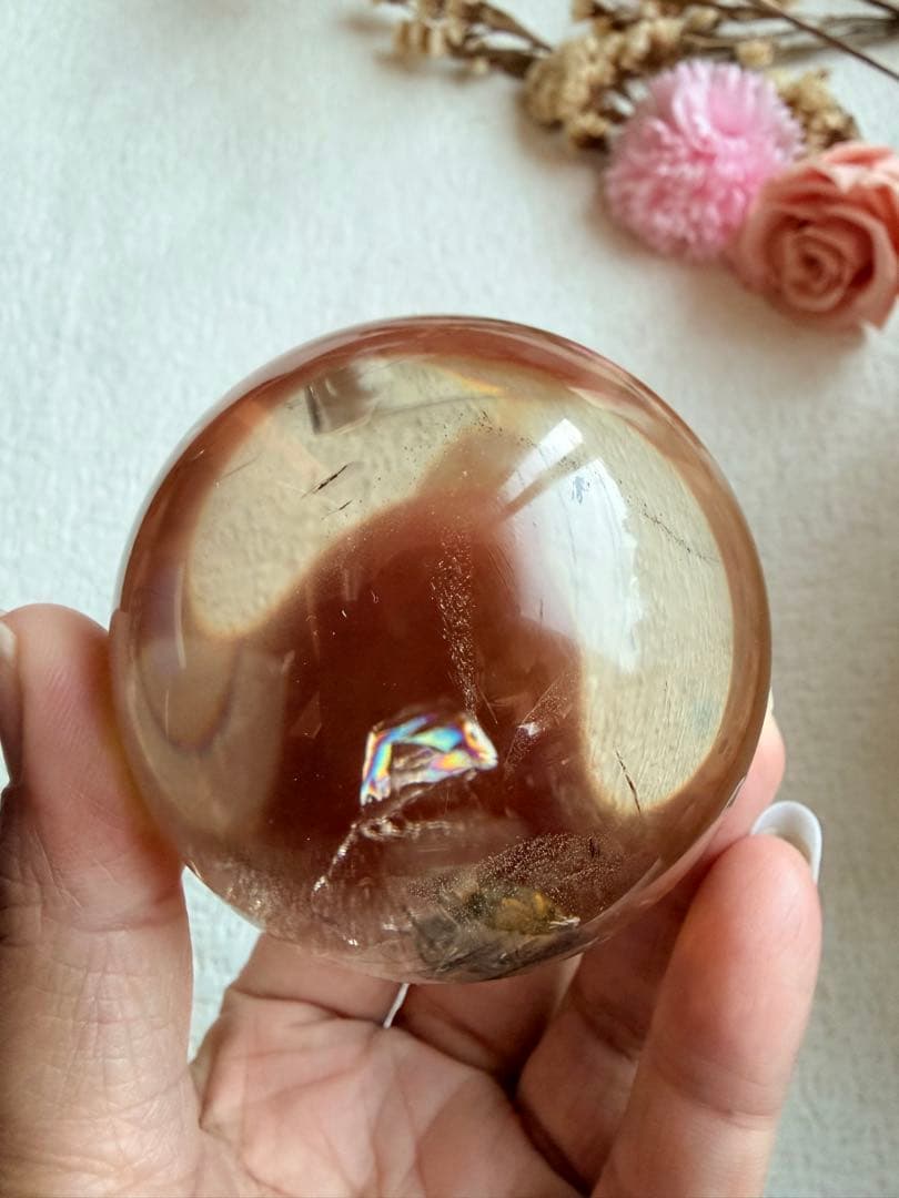 希少★澄み切ったスフィア！！コロンビア産 レムリアンシードクリスタル　Φ64