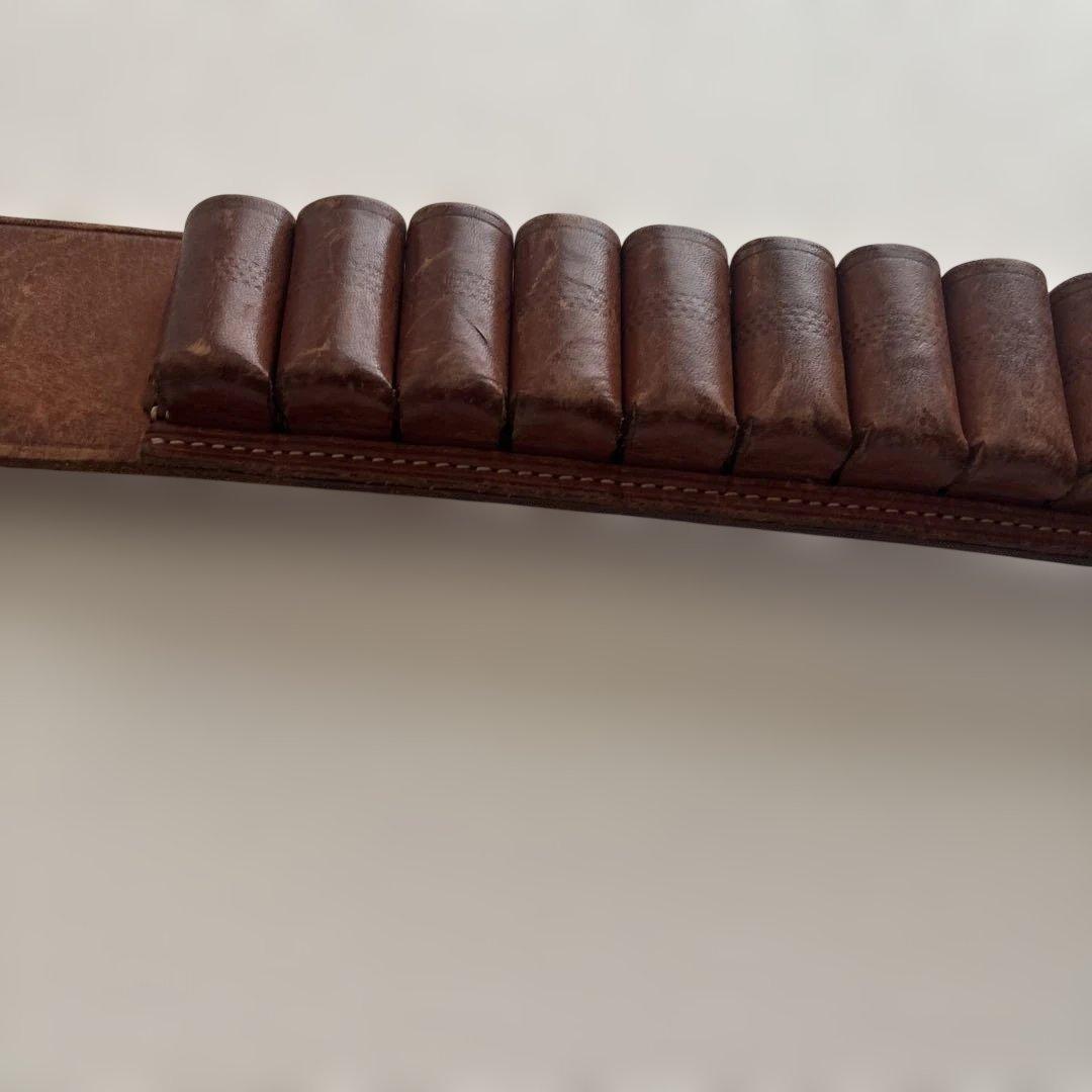 レザーショットシェル ベルト 本革 弾帯 シェルホルダー 25発 サバゲー