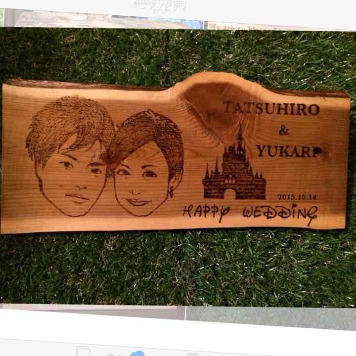 天然木に描いた似顔絵 プレゼント ギフトにも オーダー