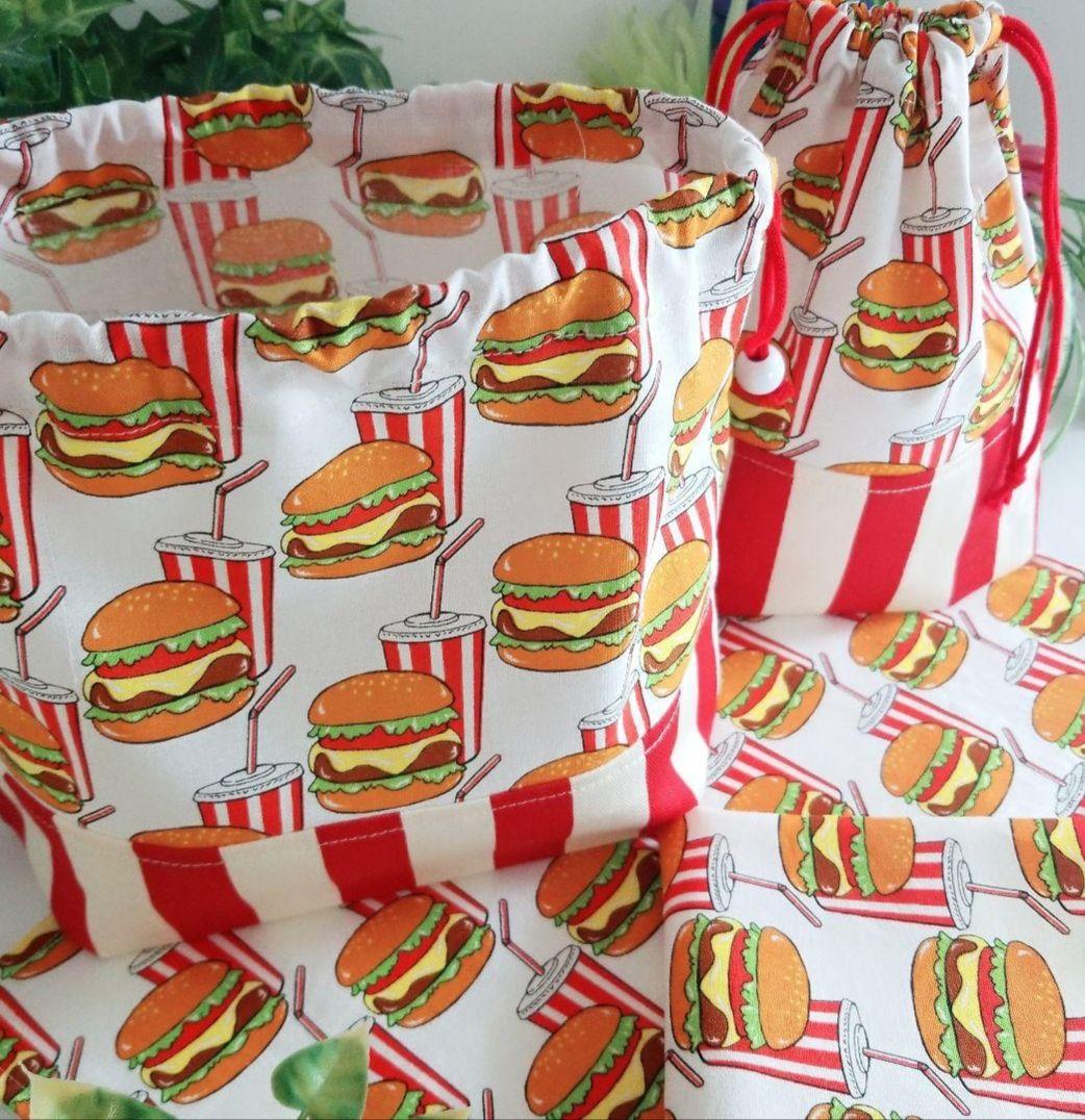 バーガー ☆ハンバーガー ランチョンマット お弁当袋 コップ袋 ハンドメイド