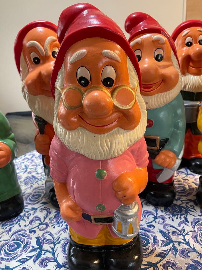 未使用品 七人の小人 陶器の置物