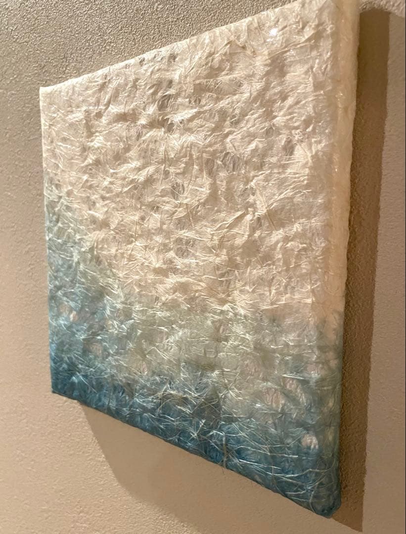 『瀬戸の潮風』　藍染めアートパネル(20cm×20cm)
