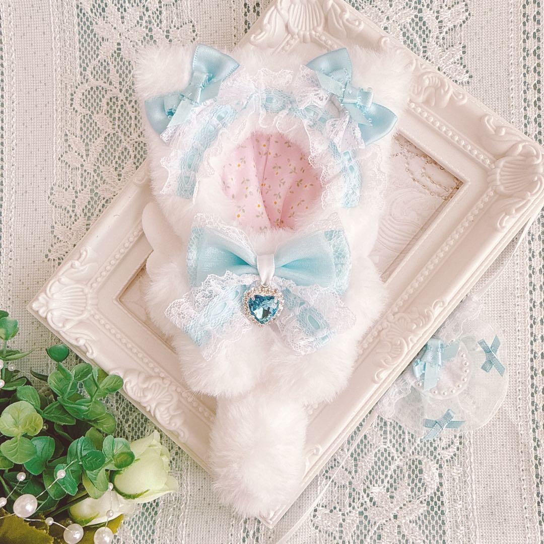 さき 自立(457-458) ぬい服 10cm 着ぐるみ ねこ スタイ付き