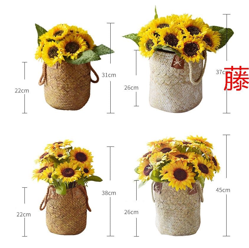 造花 向日葵 花束  枯れない花 バラ  人工観葉植物  結婚式 飾り  本O