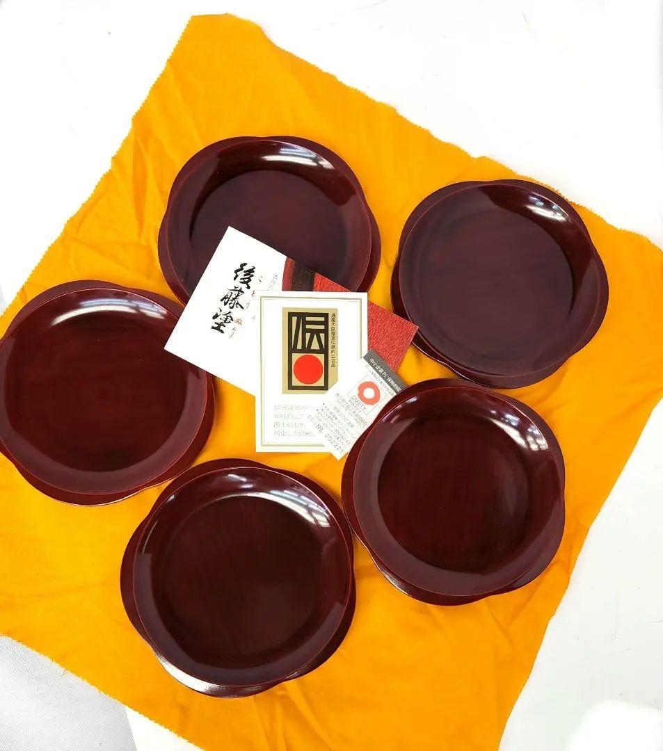 【未使用】香川 後藤塗 梅型銘々皿 5枚セット