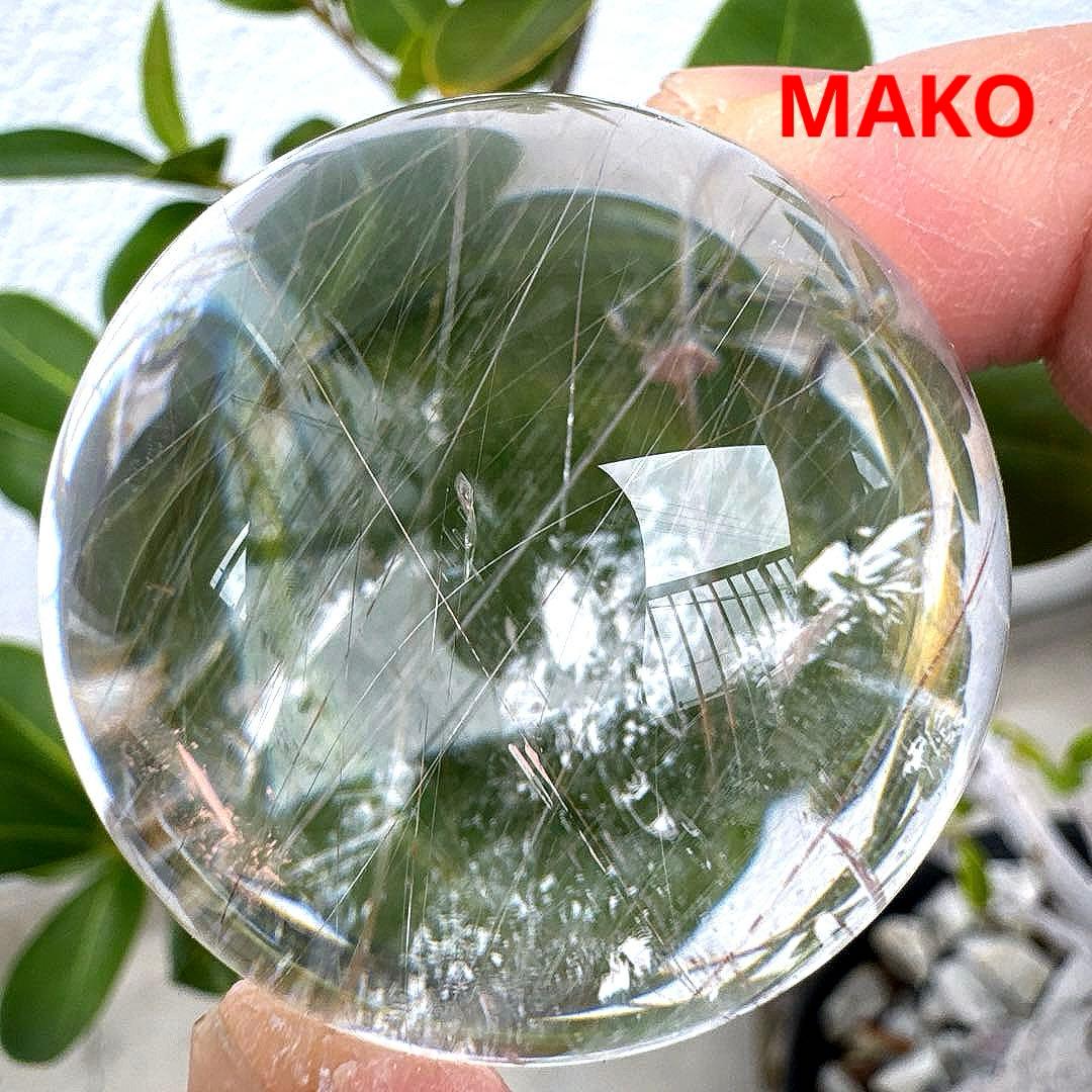 M1828☆ルチルクォーツ丸玉44mm 111g☆天然石　原石