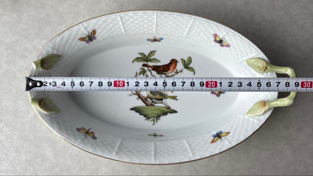 【欠け有り】ヘレンド ロスチャイルドバード 取っ手付きトレイ