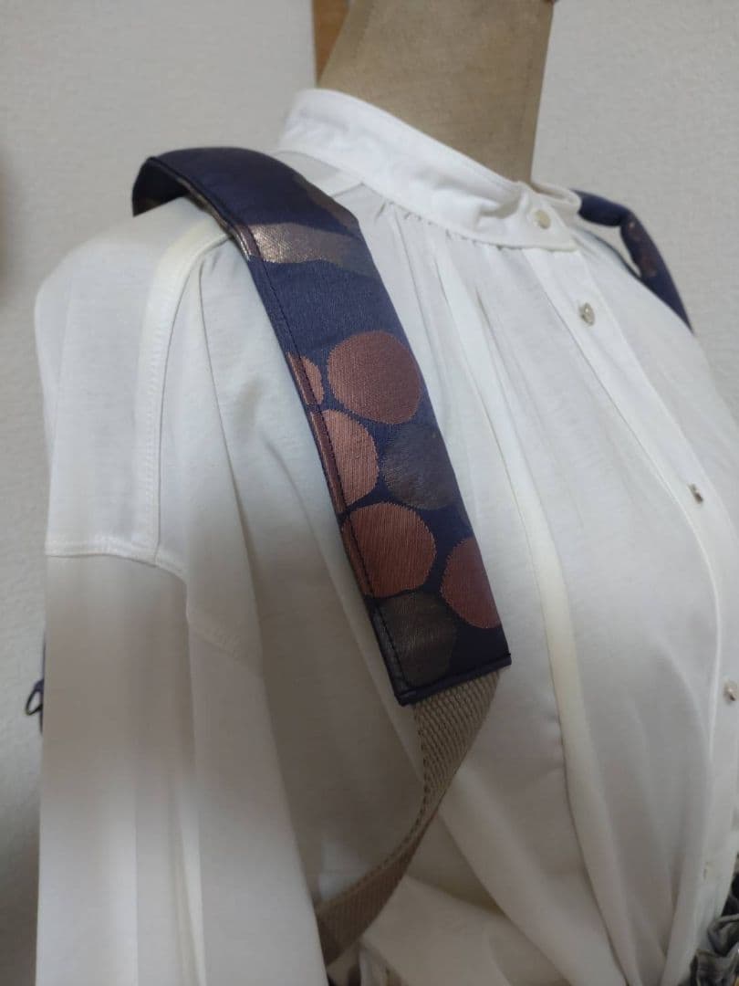 帯リメイクリュック***紫地葡萄柄**