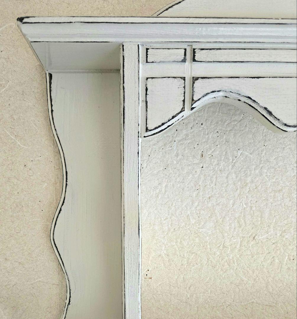 りん　フレンチアンティークシャビー壁掛けシェルフワイド800　モール