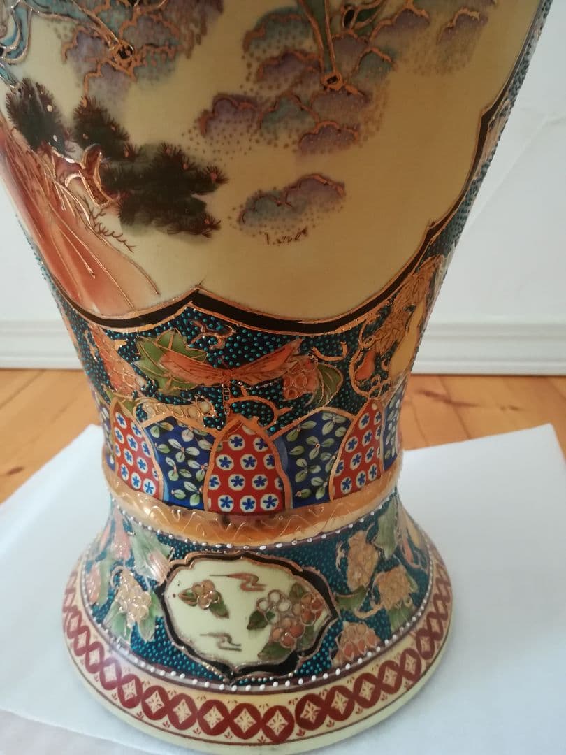 ルアン123　中国湖州高級陶器　大花瓶　中口花瓶　特大　高級花瓶