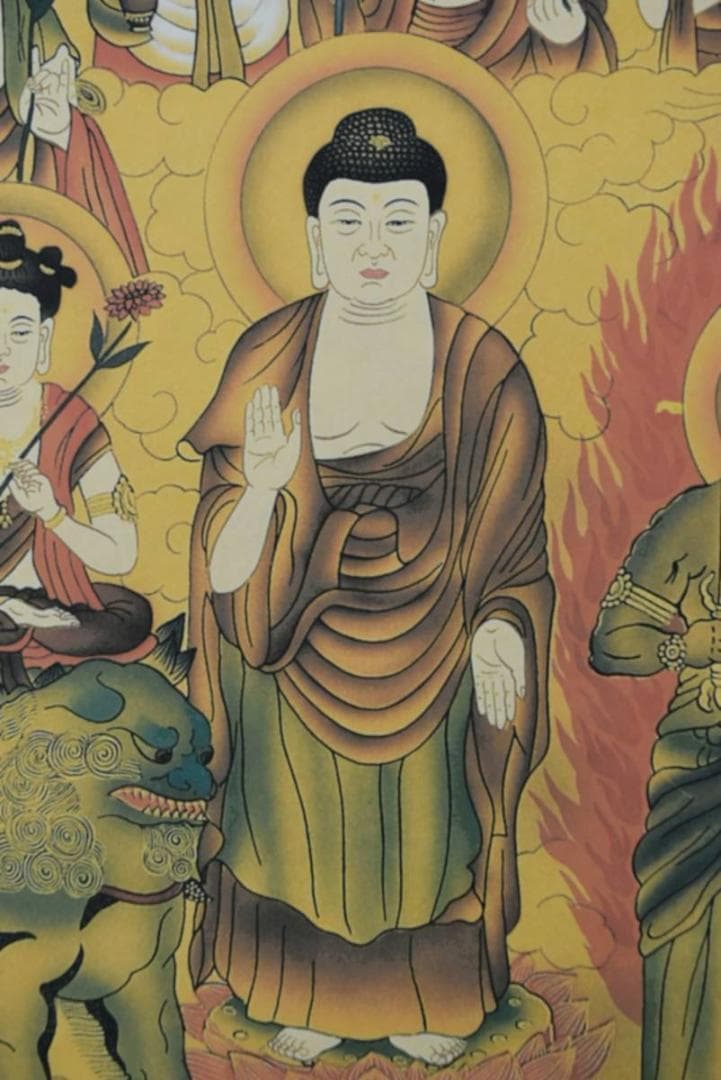 【複製】青波/十三佛図/十三仏図/仏事掛/工芸品/掛軸/名家伝来/AA-334