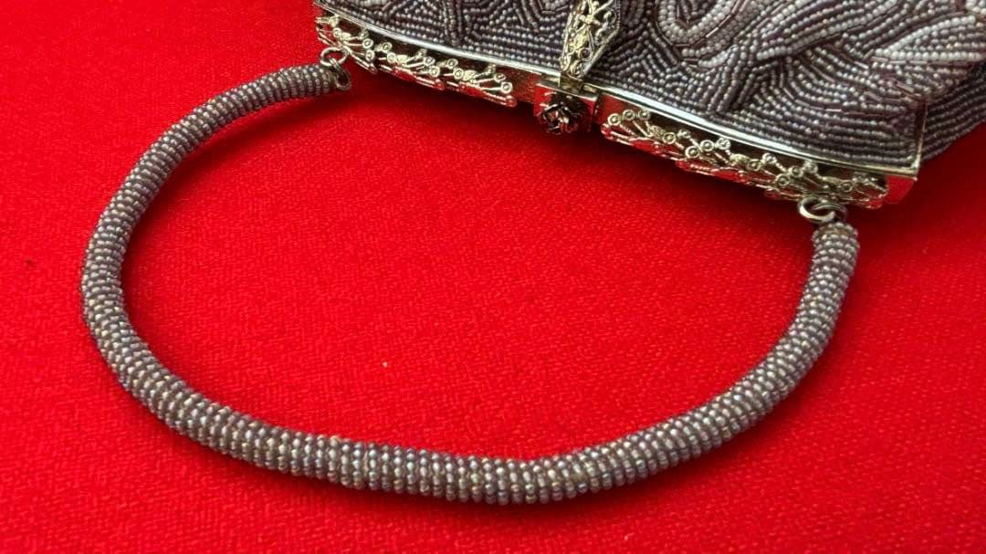 【未使用】和装ビーズ編みバッグ