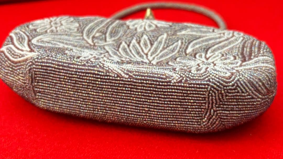 【未使用】和装ビーズ編みバッグ