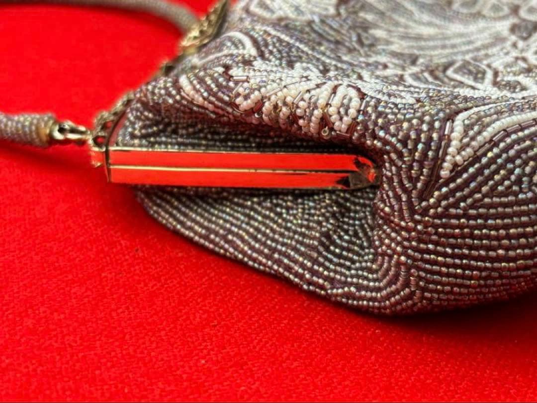 【未使用】和装ビーズ編みバッグ