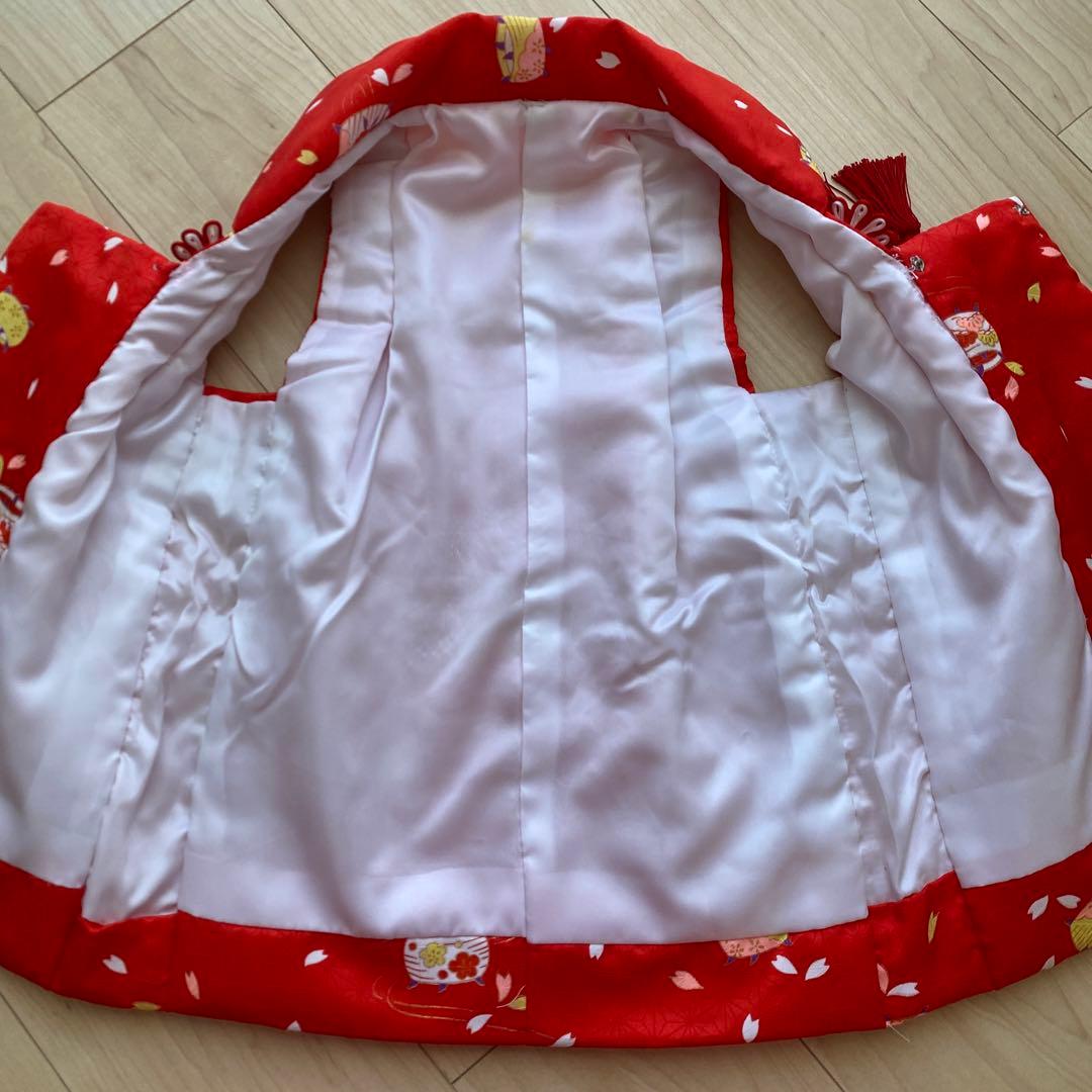 七五三 3歳 女の子 子供 着物 被布 セット　古典　レトロ　ピンク