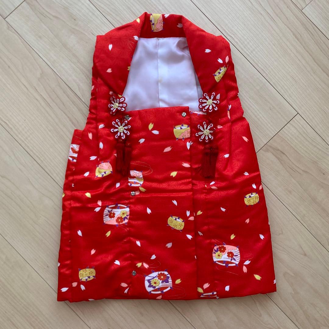 七五三 3歳 女の子 子供 着物 被布 セット　古典　レトロ　ピンク