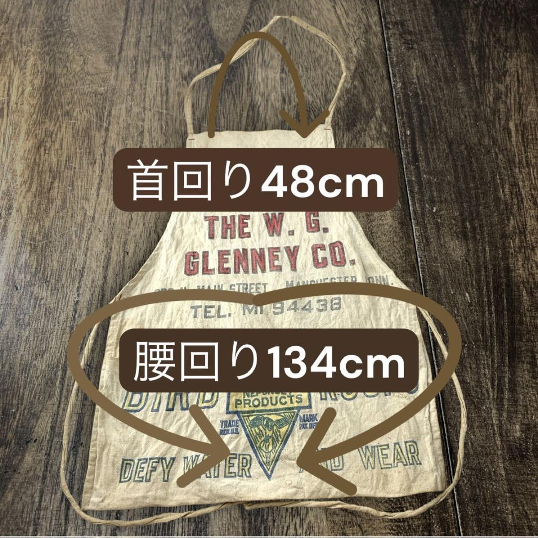 ヴィンテージ ワークエプロン USA バードルーフ 綿キャンバス レトロ