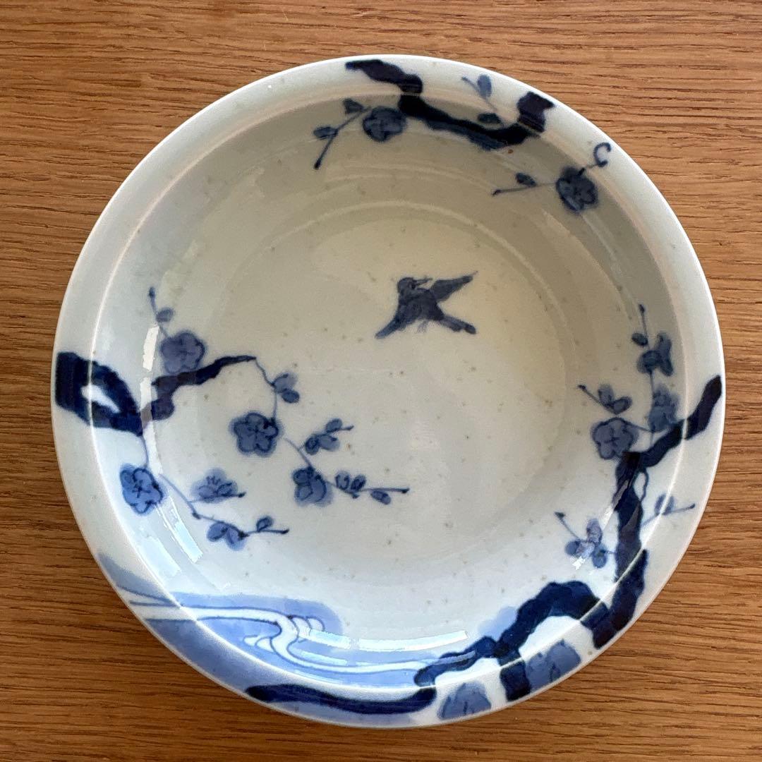 ZOA-JAPAN プライムシリーズ　染付梅鳥文　芙蓉手文　4.5寸皿　2客