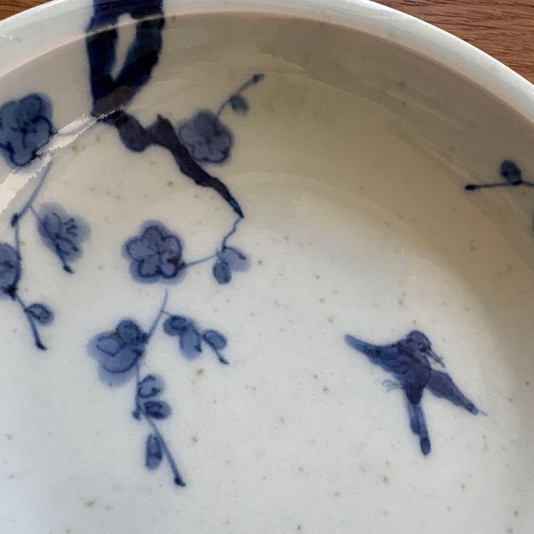 ZOA-JAPAN プライムシリーズ　染付梅鳥文　芙蓉手文　4.5寸皿　2客