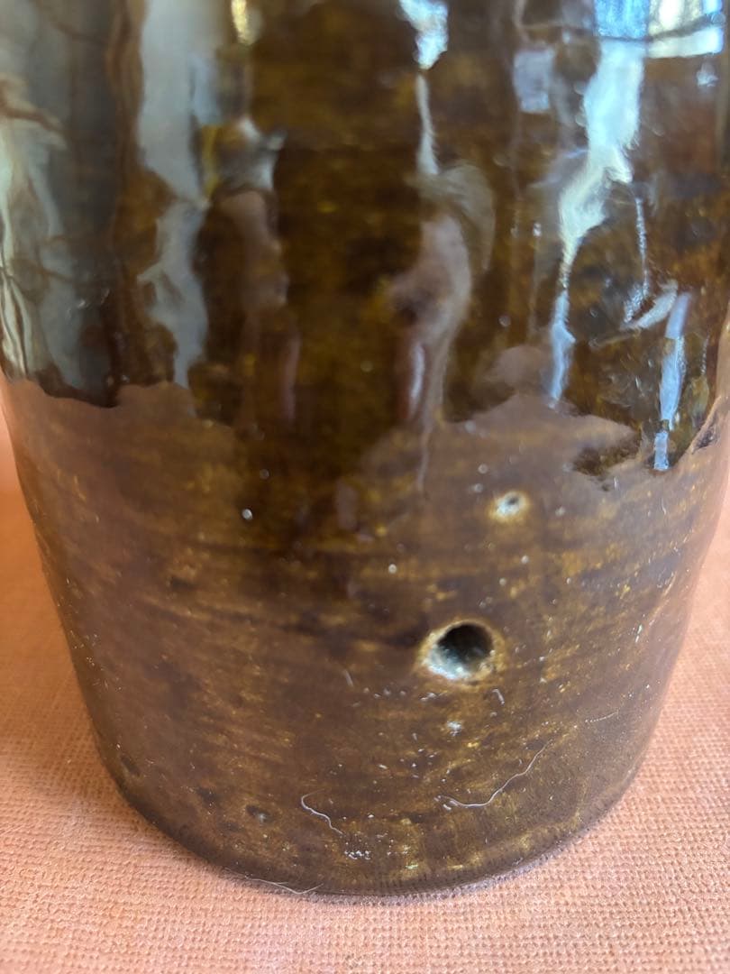 河井寛次郎作藁灰鉄釉森人形置物　検森の季節の案内人