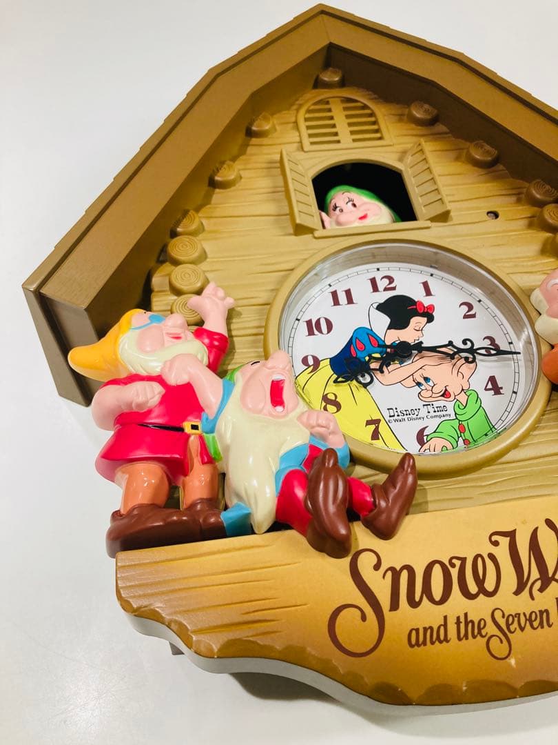 【レア】ディズニータイム 掛け時計 七人のこびと白雪姫 壁掛け 振り子 時計