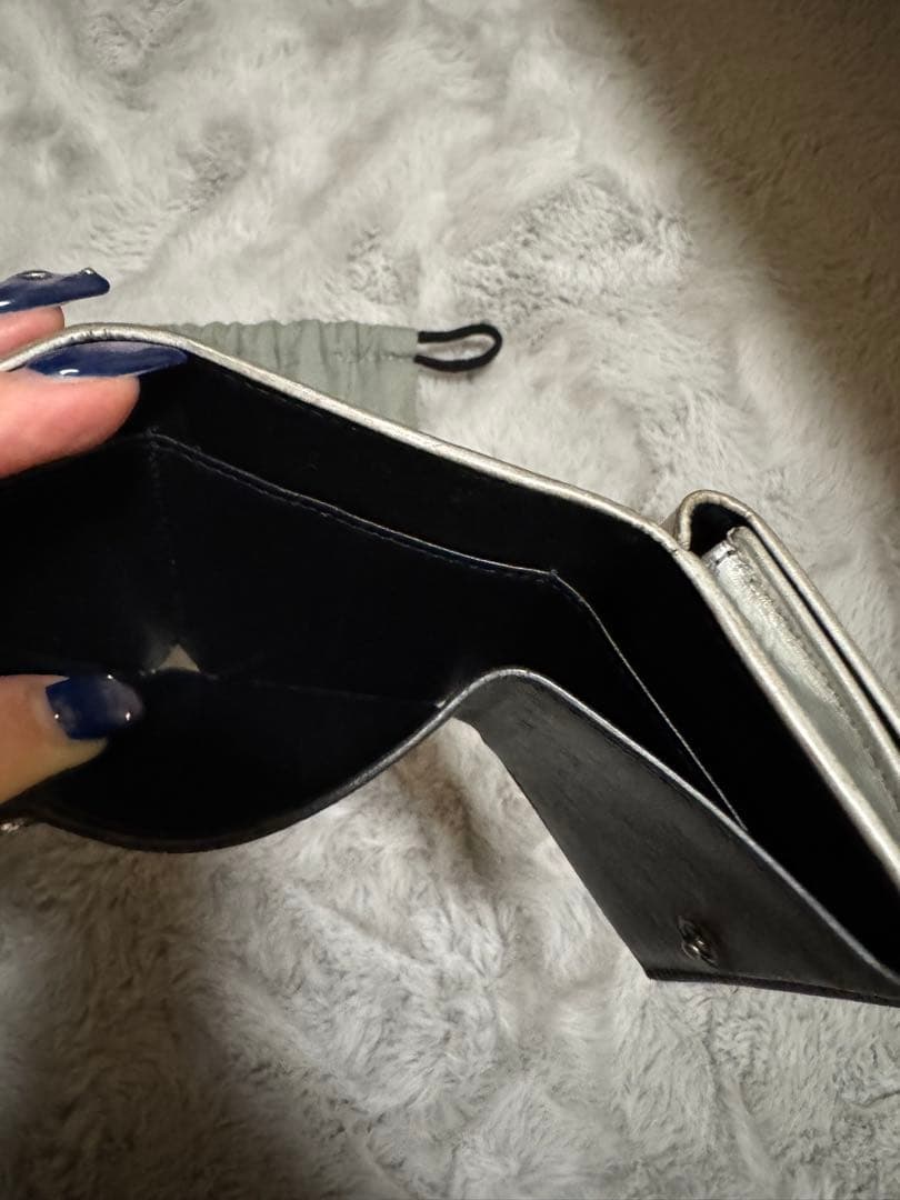 BALENCIAGA バレンシアガ BBモノグラム ミニウォレット シルバー