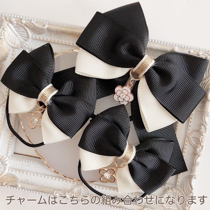 親子お揃い♡simple トリプルリボンのヘアゴム　普段使い・フォーマル