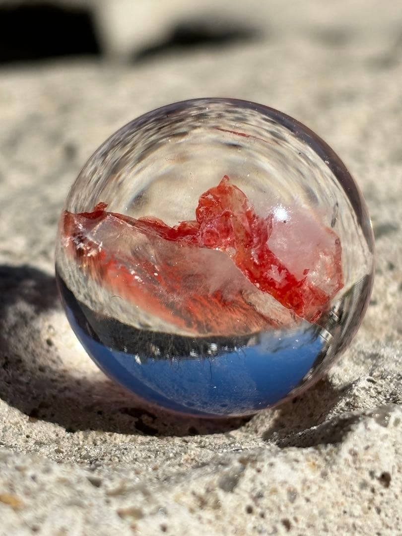 【財運・夢・仕事運】ライモナイト・虹入り水晶スフィア⭐️台座付き